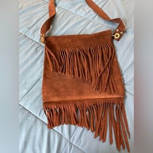 Suede Fringe cross-body bag
